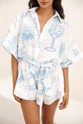 Catalonia Coast Romper Blue