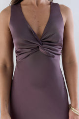 Island Reverie Satin Maxi Dress Purple