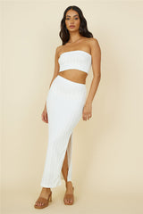 Poolside Adventure Crop Top White