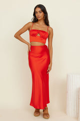 Sweet Haven Maxi Skirt Red