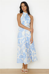 Showing Emotions Halter Maxi Dress Blue