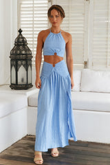 Lemon Tree Crop Top Blue