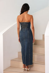 LIONESS Vista Denim Dress Denim Blue